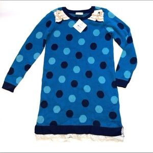 Hanna Andersson girls sweater dress polka dot NWT new 130 cm 8